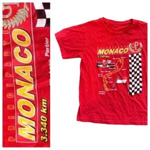 Red Monaco Grand Prix Graphic T-Shirt Kids 10/11 European